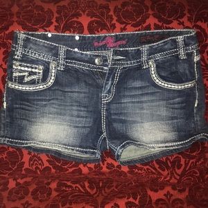 Rock and Roll cowgirl blue jean shorts